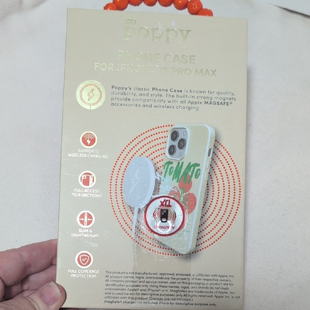 XO Poppy  Tomato iPhone 15 Pro Max Case - Picture 5 of 5